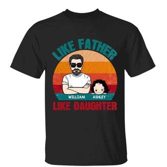 Retro Like Father Like Son Daughter Custom T-Shirt - Thegiftio UK