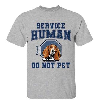 Service Human Peeking Dog Custom T-Shirt - Dog Lovers Gift - Thegiftio UK