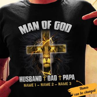 Personalized Dad Grandpa Lion T Shirt - Thegiftio UK