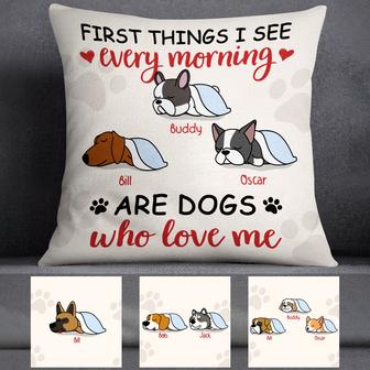 Personalized Dog First Thing Morning Pillow - Thegiftio UK