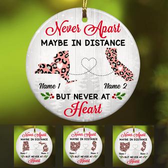 Personalized Never Apart Long Distance Leopard Ornament - Thegiftio UK