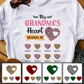 Personalized Mom Grandma Heart Belong To T Shirt - Thegiftio UK