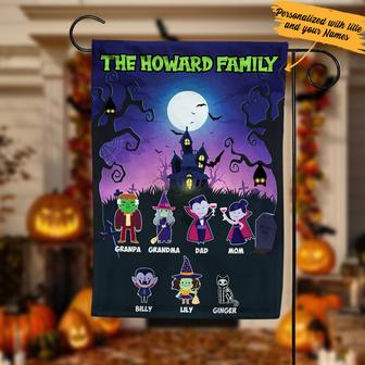 Personalized Family Halloween Garden Flag for Families - Thegiftio UK