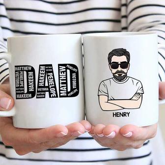 Repeating Name Gift For Him Custom Mug - Father's Day Gift - Thegiftio UK