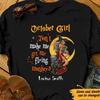 Personalized Halloween Witch Flying Monkey T Shirt - Thegiftio UK