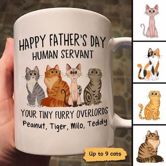 Cartoon Sitting Cats Happy Father’s Day Custom Mug - Gift - Thegiftio UK
