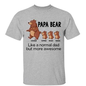 Dad Grandpa Bear And Kids Custom T-Shirt - Gift for Dad - Thegiftio UK