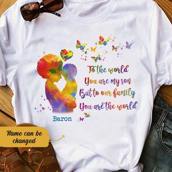 Personalized To The World Autism Mom BWA T Shirt - Thegiftio UK