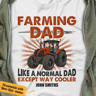 Personalized Farm Tractor Dad T Shirt - Thegiftio UK