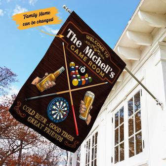 Personalized Game Room Billiards & Dart Flag - Thegiftio UK