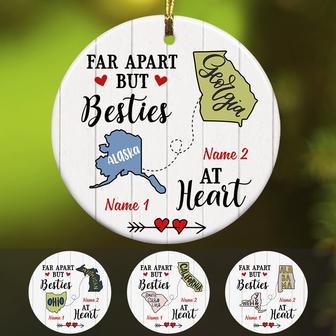 Personalized Besties At Heart Long Distance Ornament SB301 30O47 - Thegiftio UK