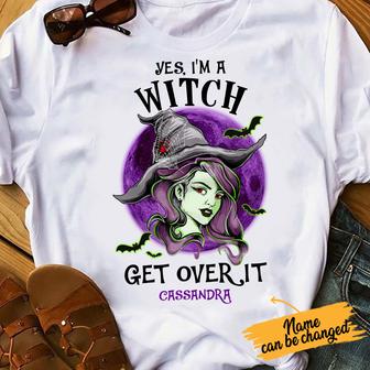 Personalized Halloween I'm A Witch White T Shirt - Thegiftio UK