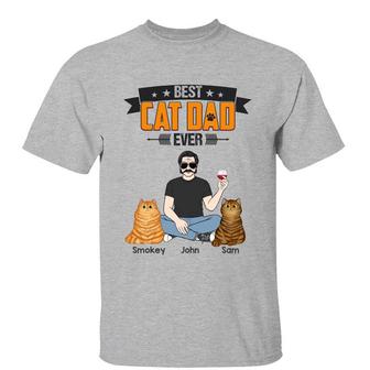 Cat Dad Man Sitting With Fluffy Cats Custom T-Shirt - Gift - Thegiftio UK