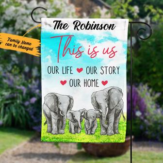 Personalized Garden Flag for Elephant Family - Thegiftio UK