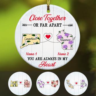 Personalized Close Together Long Distance Ornament OB95 30O47 - Thegiftio UK