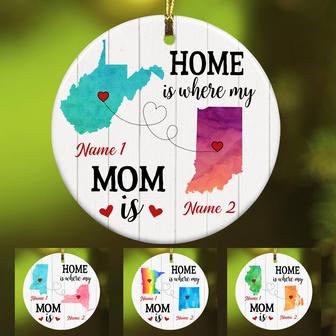 Personalized Home Is Long Distance Watercolor Ornament SB2410 30O34 - Thegiftio UK