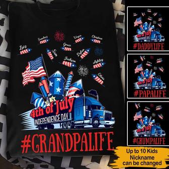 4th July Father's Day Custom T-Shirt - Gift for Grandpa - Thegiftio UK