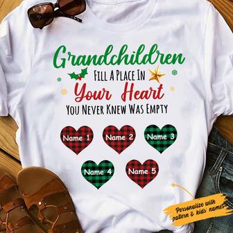 Personalized Grandma Grandpa Heart T Shirt - Thegiftio UK