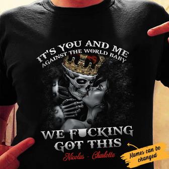 Personalized Husband Wife Skull T Shirt - Thegiftio UK
