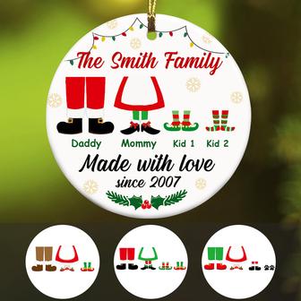Personalized Family Christmas Gifts, Made With Love Ornament - Thegiftio UK