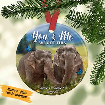 Personalized Elephant Couple Ornament SB162 85O57 - Thegiftio UK