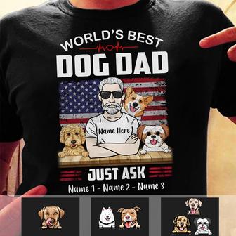 Personalized Dog Dad Grandpa Just Ask T Shirt - Thegiftio UK