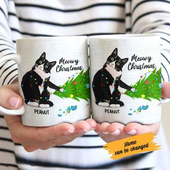 Personalized Tuxedo Cat Christmas Mug - Thegiftio UK