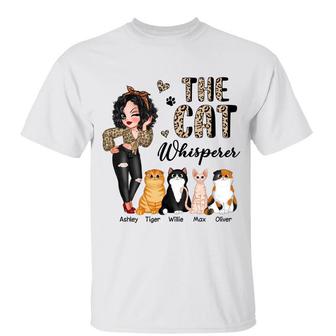 Cat Mom Whisperer Leopard Custom T-Shirt - Gift for Cat Moms - Thegiftio UK