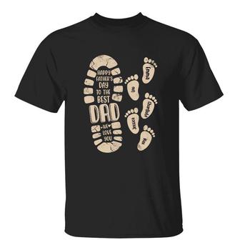 Best Dad Grandpa Footprints Custom Shirt - Father's Day Gift - Thegiftio UK