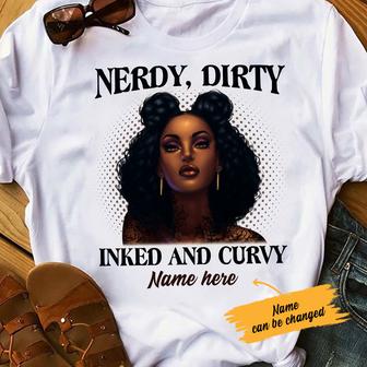 Personalized BWA Tattoos Nerdy Dirty Inked And Curvy T Shirt - Thegiftio UK