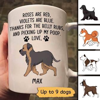 Roses Are Red Walking Dog Custom Mug - Gift for Dog Lovers - Thegiftio UK