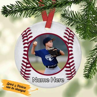 Personalized Sport Baseball Softball Volleyball Basketball Circle Ornament NB194 87O53 - Thegiftio UK