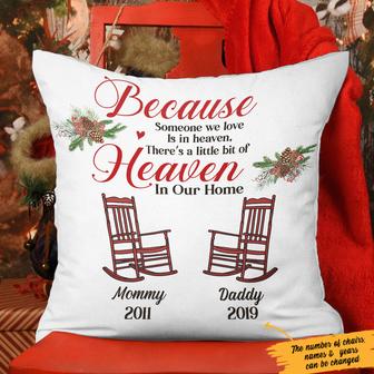 Personalized Someone We Love In Heaven Christmas Pillow Memorial Gift Idea - Thegiftio UK