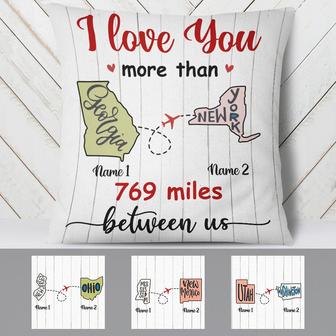 Personalized Gift For Long Distance Couple, Anniversary Pillow - Thegiftio UK
