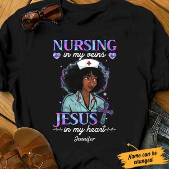Personalized Nursing in Vein Jesus in Heart BWA T Shirt - Thegiftio UK
