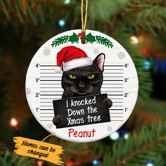 Personalized Black Cat Christmas Ornament - Thegiftio