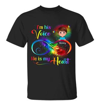 I’m His Voice He’s My Heart Custom T-Shirt - Gift for Kids - Thegiftio UK