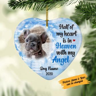 Personalized Dog Memorial Half Of My Heart Heart Ornament NB182 85O58 - Thegiftio UK