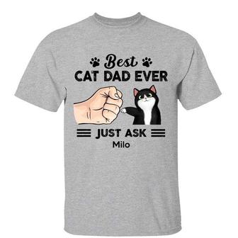 Best Cat Dad Punch Hand Custom T-Shirt - Gift for Cat Dads - Thegiftio UK
