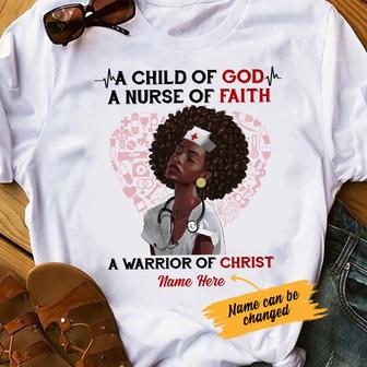 Personalized BWA Nurse A Child Of God T Shirt - Thegiftio UK