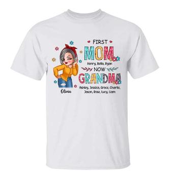 First Mom Now Grandma Sassy Woman Custom T-Shirt - Gift - Thegiftio UK