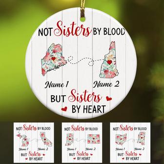 Personalized Sisters At Heart Long Distance Ornament - Thegiftio UK