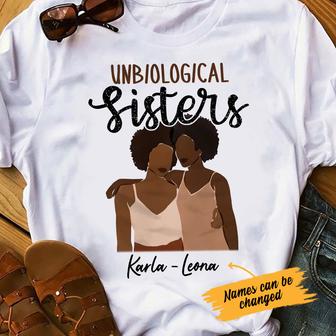 Personalized Sisters Forever BWA White T Shirt - Thegiftio UK