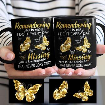 Personalized Butterflies Memorial Mom Dad Mug - Thegiftio UK