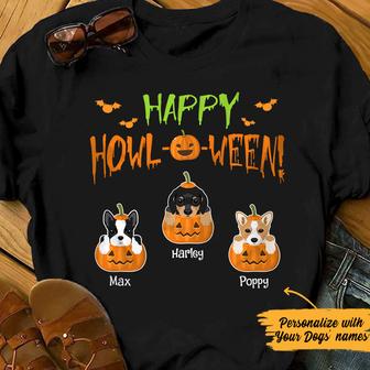 Personalized Dog Happy Halloween T Shirt - Thegiftio UK