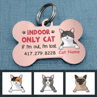 Personalized Cat Bone Pet Tag for Indoor Cats - Thegiftio UK
