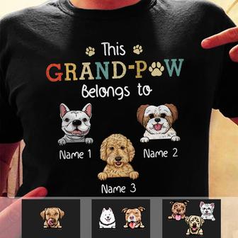 Personalized Grandpaw Dog Grandpa T Shirt - Thegiftio UK