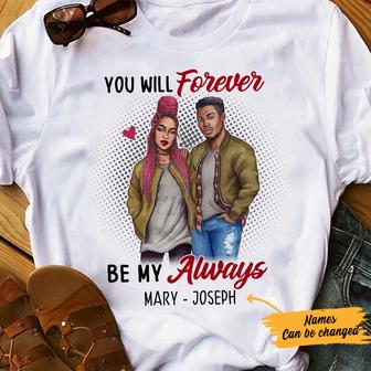 Personalized BWA Couple Forever Always T Shirt - Thegiftio UK