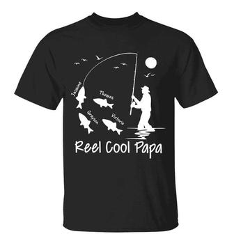 Reel Cool Papa And Kids Custom T-Shirt - Father's Day Gift - Thegiftio UK