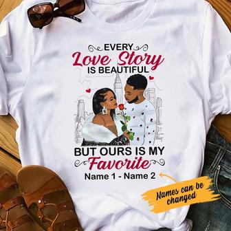 Personalized BWA Couple Love Story T Shirt - Thegiftio UK